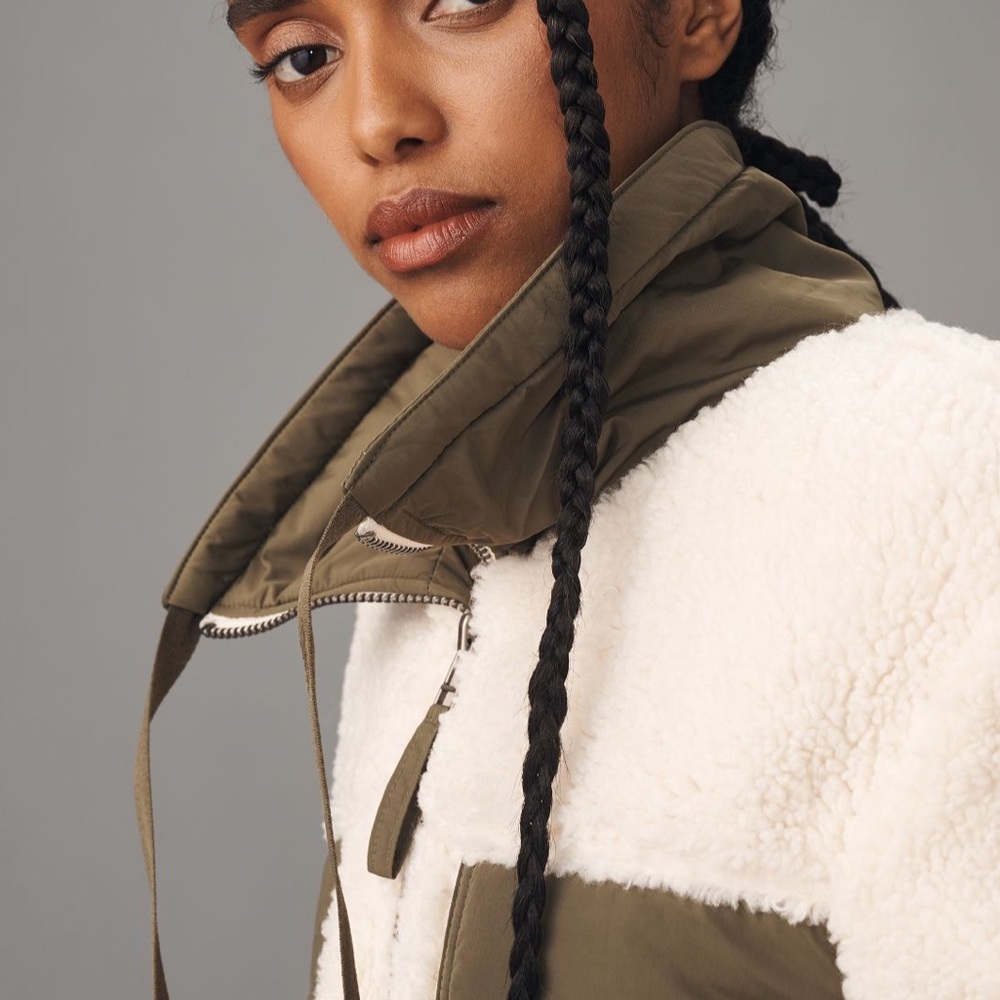 PILCRO MIXED SHERPA ANORAK JACKET - Picture 5 of 10